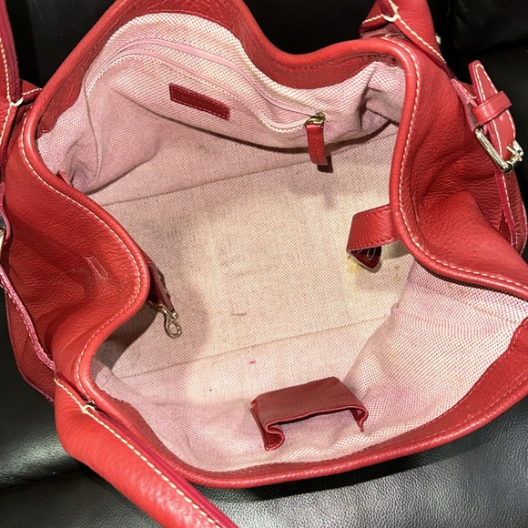 🔥🔥🔥Dooney & Bourke Red Leather Shoulder Bag - Picture 9 of 16